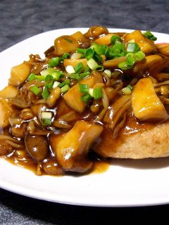 そばがきのバターソテー きのこソースがけ-レシピのメイン写真