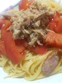 トマトとツナの楽ちんパスタ-レシピのメイン写真