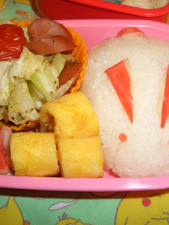 うさぎ饅頭風おにぎり弁当♡-レシピのメイン写真