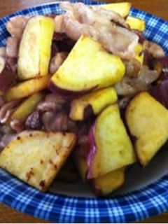 さつまいもと豚肉の炒め物-レシピのメイン写真