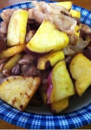 さつまいもと豚肉の炒め物-レシピのメイン写真