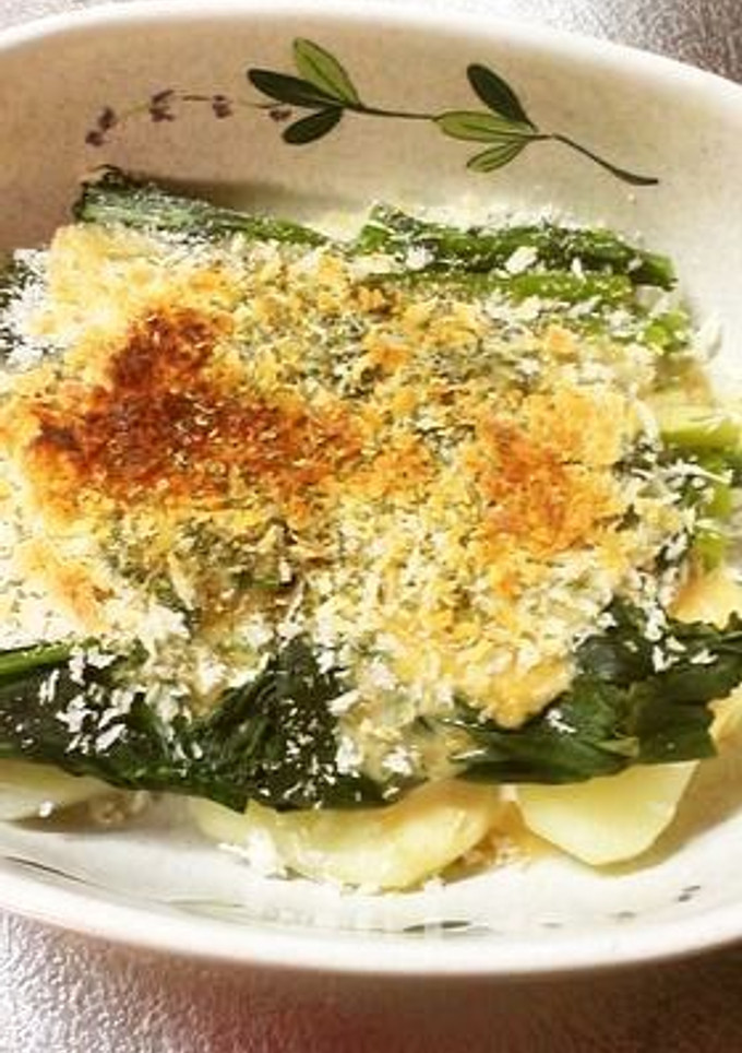 ほうれん草とじゃがいもの醤油マヨ焼き-レシピのメイン写真