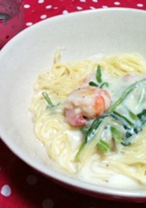 ほうれん草とシーフードのクリームパスタ-レシピのメイン写真