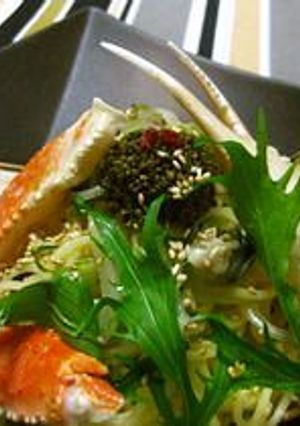みぶな漬とカニのパスタ-レシピのメイン写真
