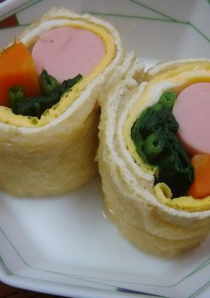 簡単きれい♪おさかなソーセージの信田巻き-レシピのメイン写真