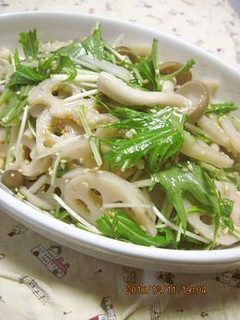 蓮根としめじと水菜のサラダ-レシピのメイン写真