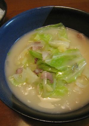 豚こま肉とキャベツの簡単クリームスープ-レシピのメイン写真