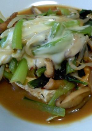 ☆小松菜のﾁｰｽﾞ味噌風味のっけ豆腐♪-レシピのメイン写真