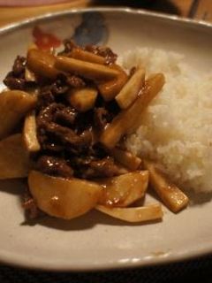 長芋エリンギ牛肉のオイスターソース炒め-レシピのメイン写真