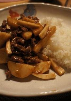 長芋エリンギ牛肉のオイスターソース炒め-レシピのメイン写真