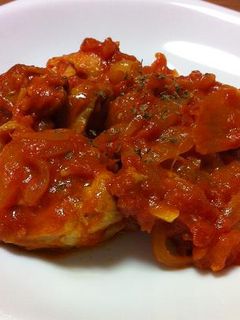 フライパンでチキンのトマト煮♪-レシピのメイン写真