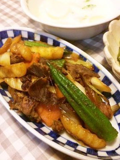 牛肉と冷凍フライドポテトのめんつゆ炒め-レシピのメイン写真