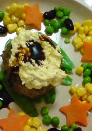 クリスマスお魚ハンバーグ-レシピのメイン写真