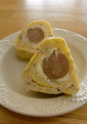 *ナゼか三角になるウインナーの卵焼き*-レシピのメイン写真