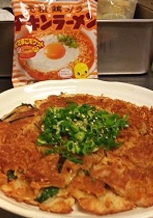 チキンラーメンチヂミ-レシピのメイン写真