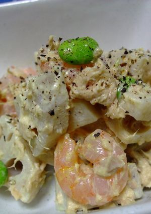 れんこんのエビカレーマヨサラダ-レシピのメイン写真