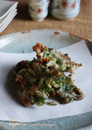 春菊と豚の香ばしチーズかき揚げ-レシピのメイン写真