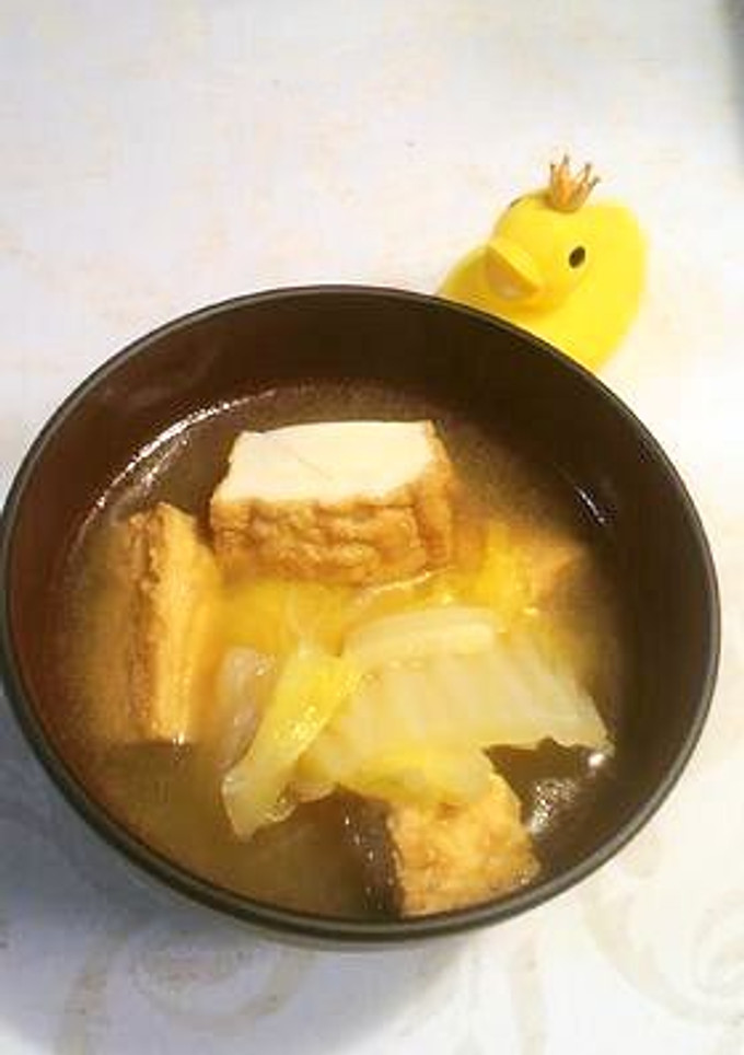 白菜と厚揚げのおみそ汁-レシピのメイン写真