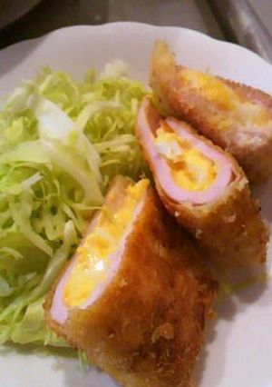 ﾌﾗｲﾊﾟﾝでハムたまチーズカツ-レシピのメイン写真