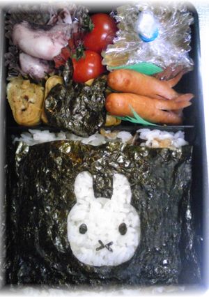旦那用☆ギャグ弁　海苔弁ミッフィー-レシピのメイン写真