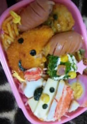 サンタとトナカイのクリスマスツリー弁当-レシピのメイン写真