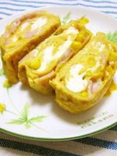 ハムコーン入り♥卵焼き-レシピのメイン写真
