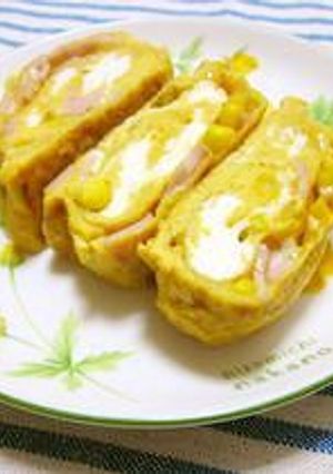 ハムコーン入り♥卵焼き-レシピのメイン写真