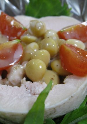 水菜と鶏ハムのビーンズサラダ-レシピのメイン写真