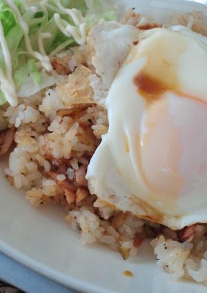 ガーリックベーコンライス目玉焼きのせ♪-レシピのメイン写真