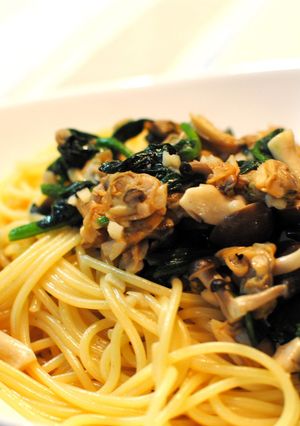 缶詰で☆あさりとほうれん草の和風パスタ-レシピのメイン写真