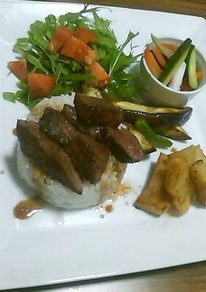 お家でカフェ飯 ステーキプレート-レシピのメイン写真