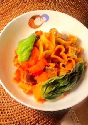 酒盗隠し味、野菜のトマト煮＆トマトパスタ-レシピのメイン写真