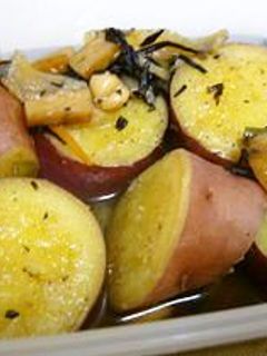 『リメイク・ひじきの煮物でさつま芋煮』-レシピのメイン写真