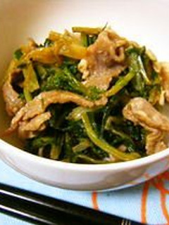 水菜と豚肉のカラシ和え-レシピのメイン写真