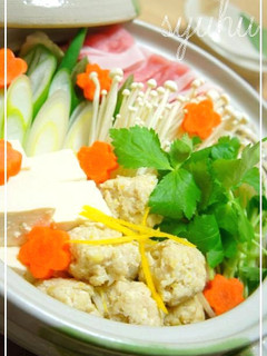 冬至に体ポカポカ!柚子&豆腐の鶏つくね鍋-レシピのメイン写真