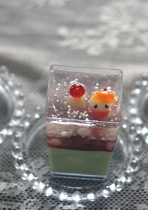 抹茶チーズムースとゼリーのスノードーム♪-レシピのメイン写真