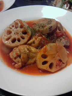 蓮根と鶏の炊飯器であっさりトマト煮込み-レシピのメイン写真