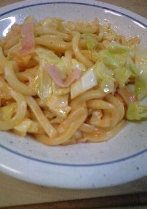 B級な旨さ！酒盗オーロラソースの焼うどん-レシピのメイン写真