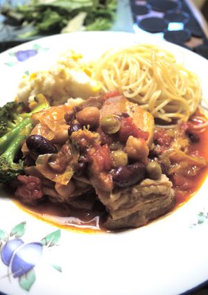 お豆タップリ!豚肉の柔らかトマト煮こみ-レシピのメイン写真