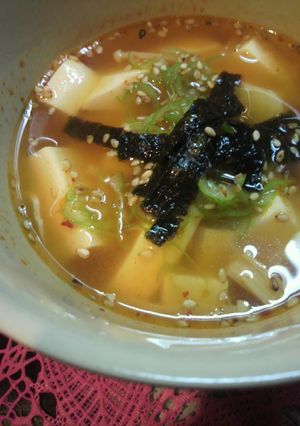 キムチ鍋の素で簡単ほっこり豆腐スープ☆-レシピのメイン写真