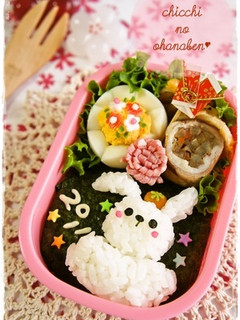 *キャラ弁* お正月に♪鏡うさぎ-レシピのメイン写真