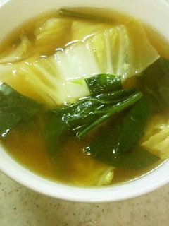 白菜とほうれん草のほかほかスープ♪-レシピのメイン写真