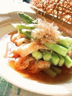 アスパラと油揚げのレンジ煮浸し。-レシピのメイン写真