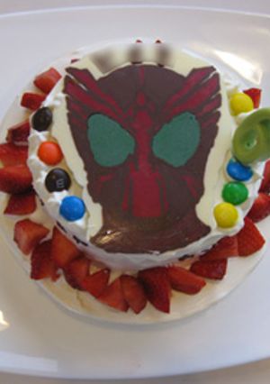 仮面ライダーオーズのキャラチョコケーキ-レシピのメイン写真