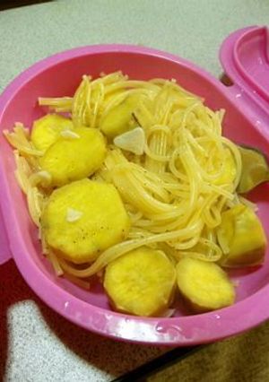 ルクエで☆さつまいものガーリックパスタ-レシピのメイン写真