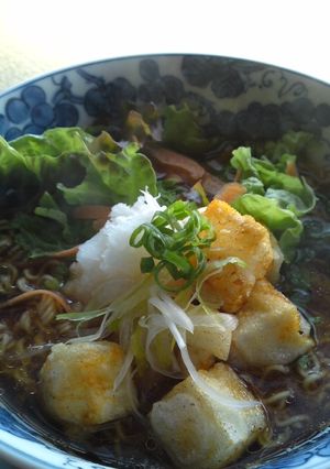 ピリ辛揚げ餅の大根おろしでからみラーメン-レシピのメイン写真