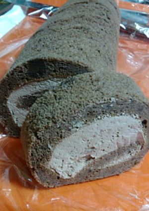 糖質制限 大豆粉のココアロールケーキ-レシピのメイン写真
