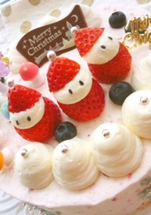 2010☆苺サンタクリスマスケーキ-レシピのメイン写真
