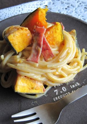 ほっくり♪かぼちゃの豆乳クリームパスタ-レシピのメイン写真