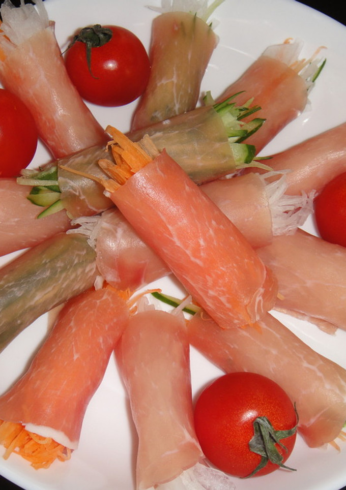 ＊うちの生ハム、野菜巻き＊-レシピのメイン写真